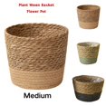 thumbnail image 1 of Lilixerw Woven Planter Basket, Brown Medium 6.88x4.72x5.51 inch Flower Pot Cover, Storage Basket for Indoor Outdoor Office Balcony Home Decoration, 1 of 9