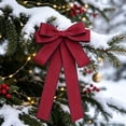 thumbnail image 1 of Lilixerw Woven Ribbon Christmas Bow, Red Multi Loop Bow With Dark Edge Trim, 5.11x7.08 Inch, for Tree Wreath Mantel Stair Garland Door Decoration, 1 of 6