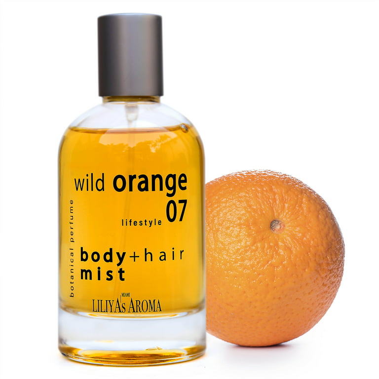 Liliya's Aroma Wild Orange 07, Botanical Perfume, Orange & Orange Blossom  Essential Oils, Tropical Brazilian Scent 3.4 fl.oz 