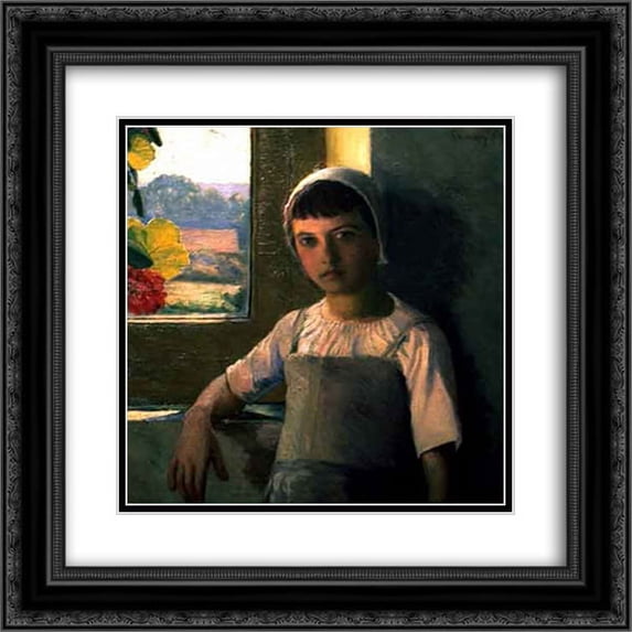 Lilla Cabot Perry 2x Matted 20x20 Black Ornate Framed Art Print 'La Petite Angele, II'