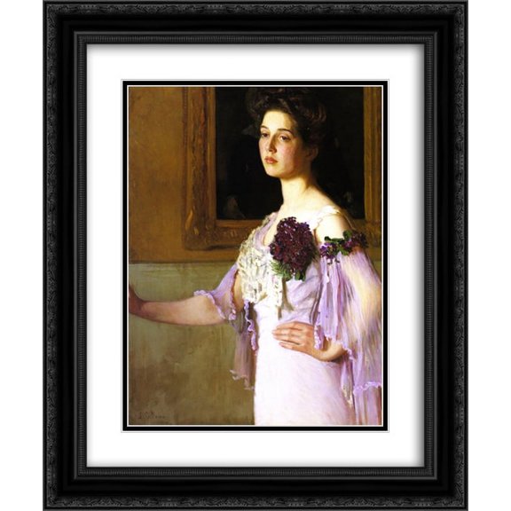 Lilla Cabot Perry 2x Matted 20x24 Black Ornate Framed Art Print 'Mrs. Joseph Clark Grew [Alice Perry Grew] '