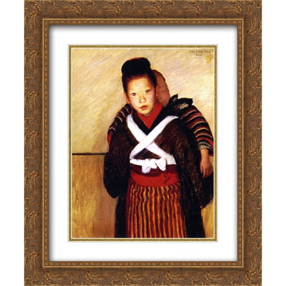 Lilla Cabot Perry 2x Matted 20x24 Gold Ornate Framed Art Print 'Young Caretaker (also known as Motherhood) '