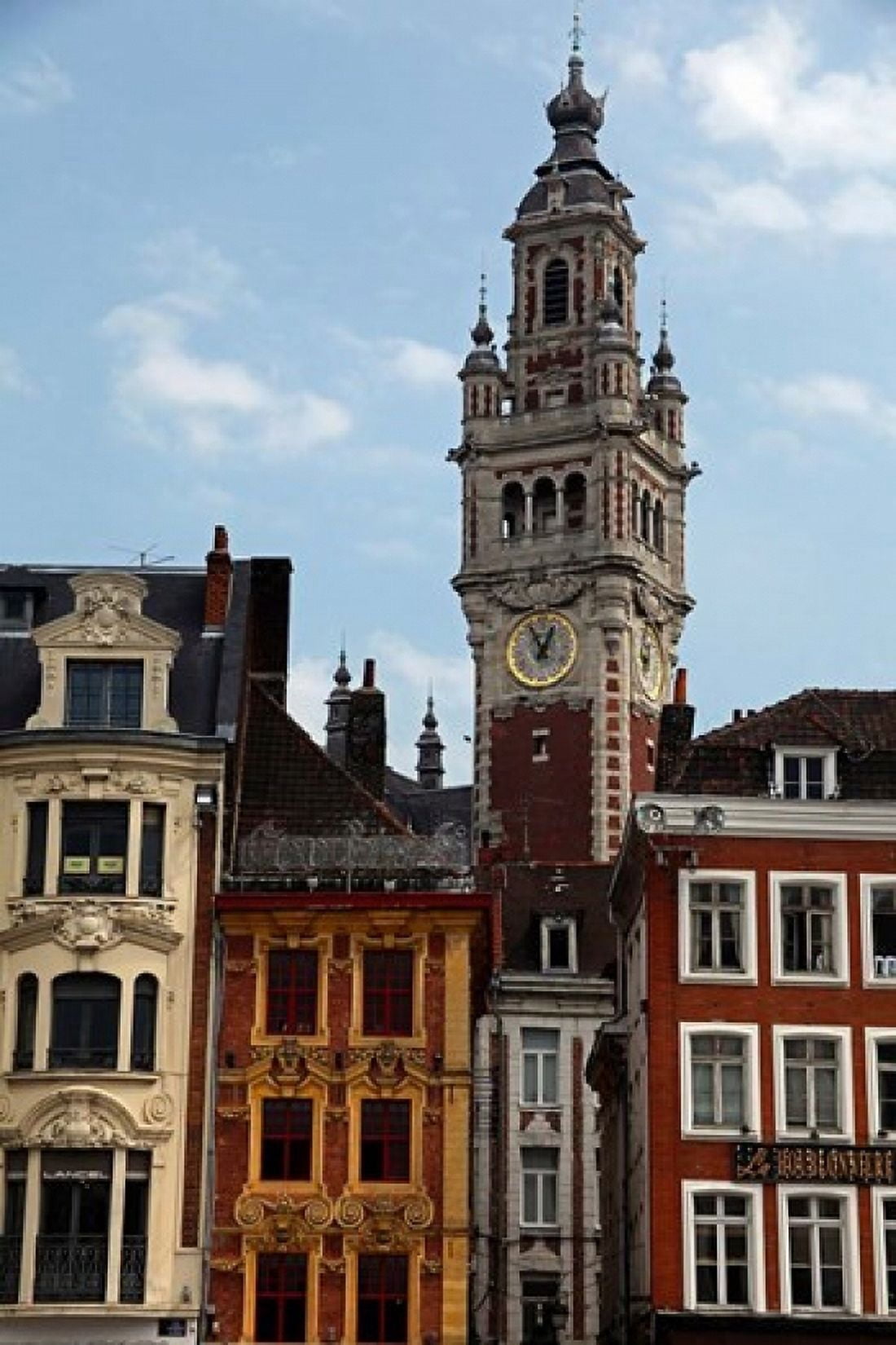 Lille Architecture and Bell Tower Canvas Art - Kymri Wilt DanitaDelimont (19 x 29)