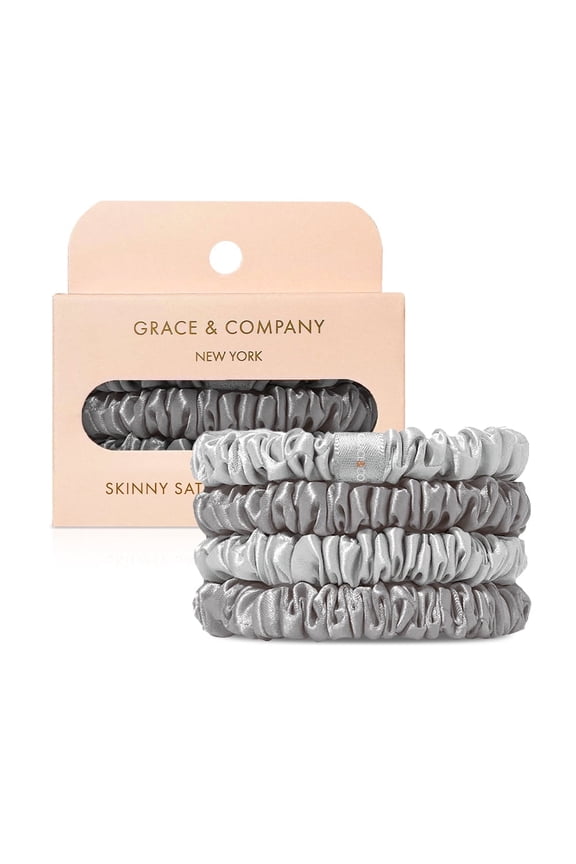Skinny Satin Scrunchies 4pk - Cascais/Half Moon Bay