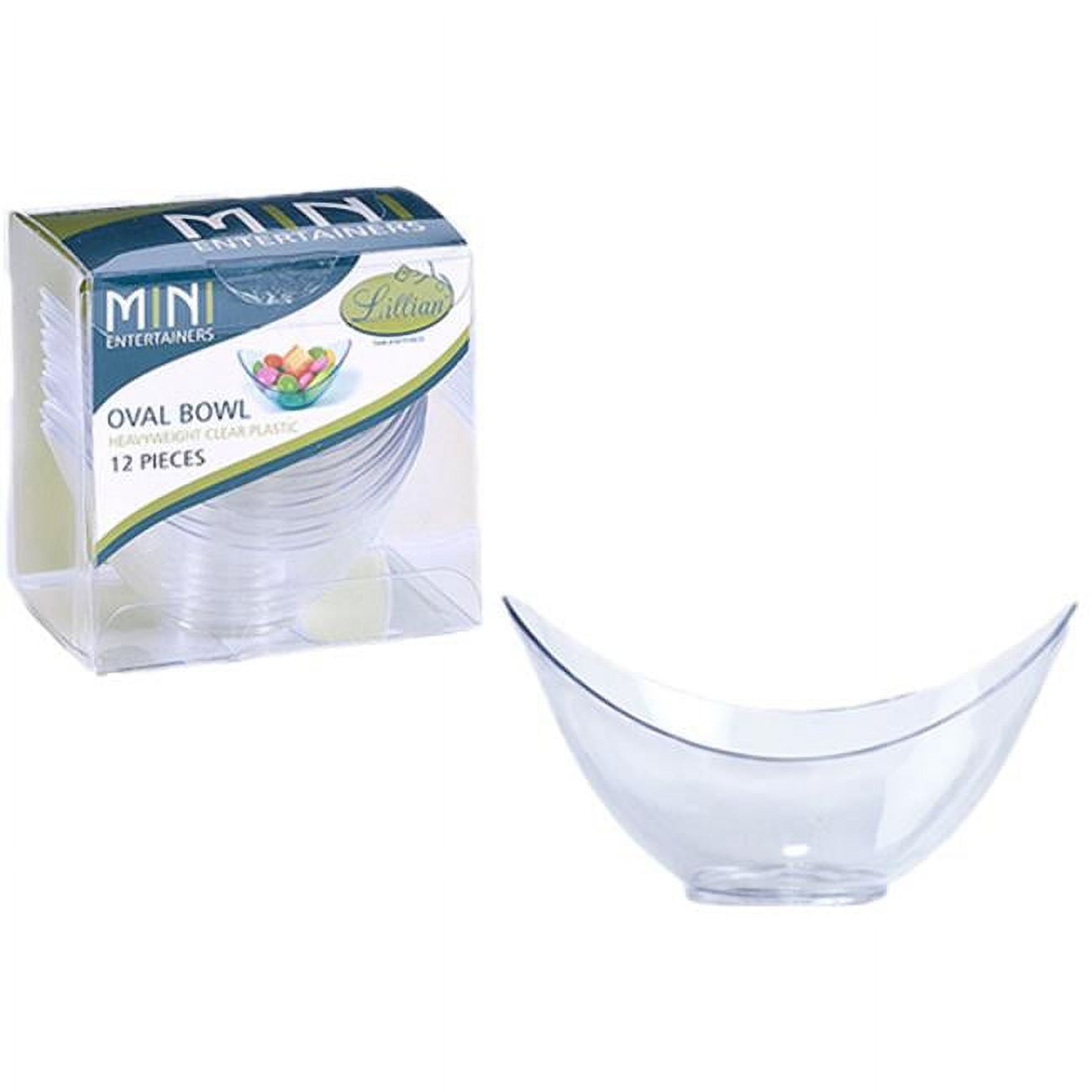 Lillian 1853162 Clear Mini Plastic Oval Bowls Case of 48