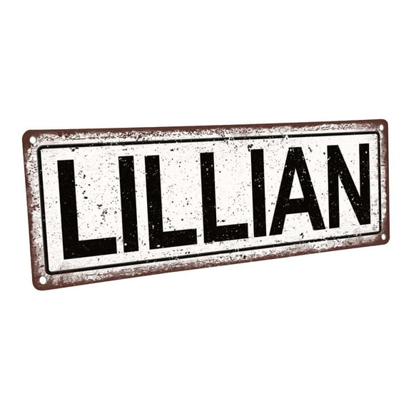 Lillian 4"x12" Metal Sign, Wall Décor for Kids Room and Nursery