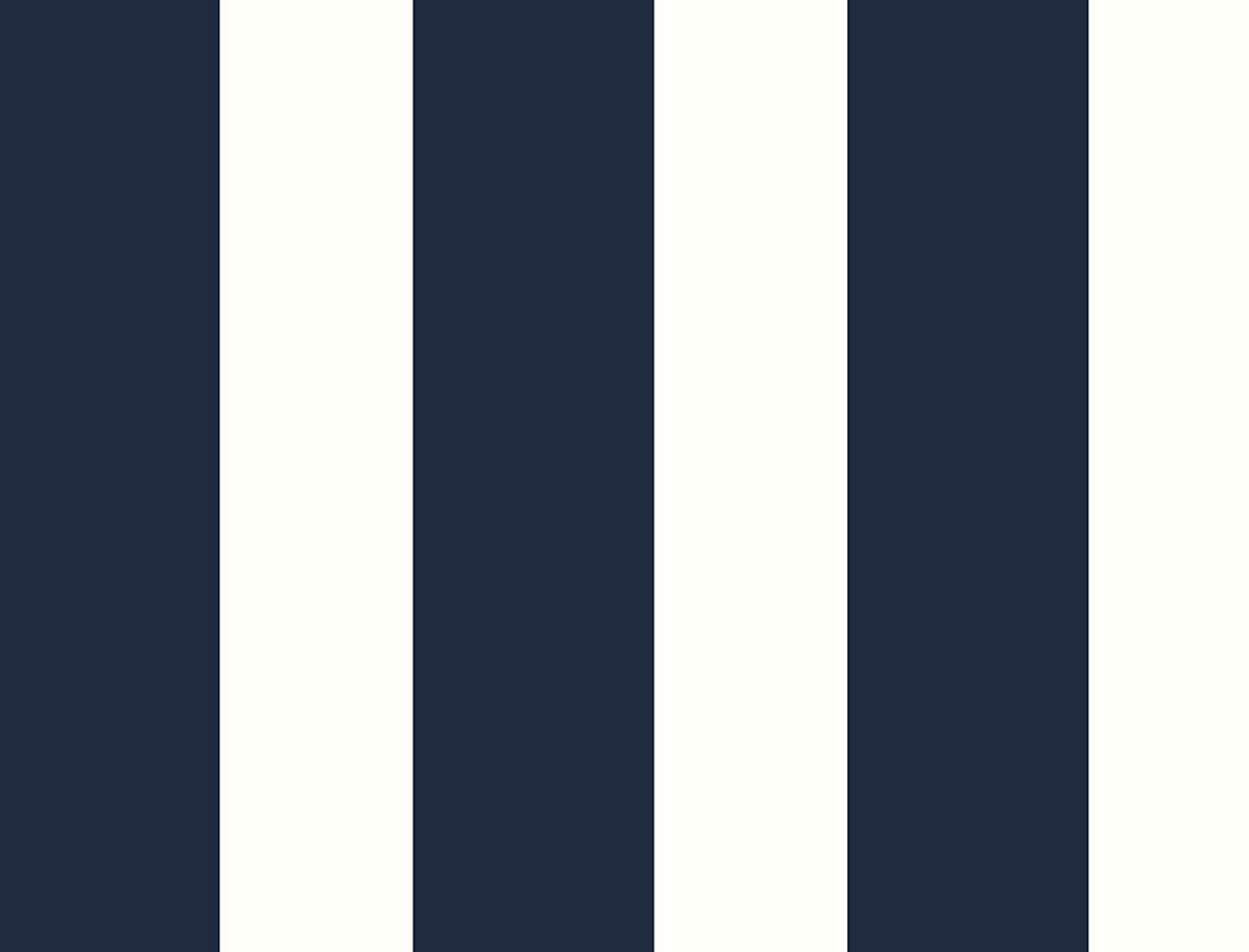 Midnight Blue and White Striped Peel & Stick Vinyl Wallpaper