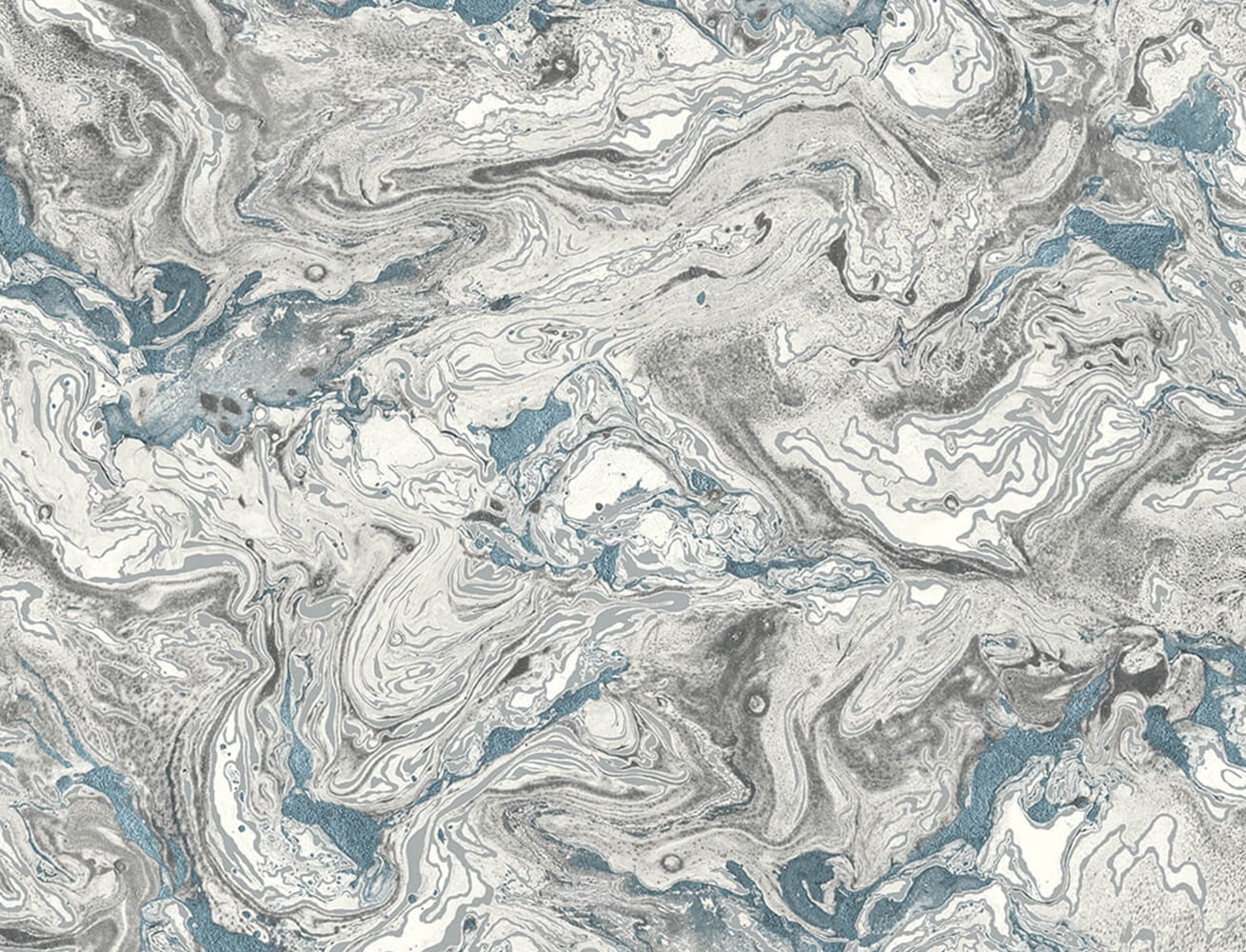 Lunar Rock Cerulean Faux Marble Vinyl Peel & Stick Wallpaper Roll