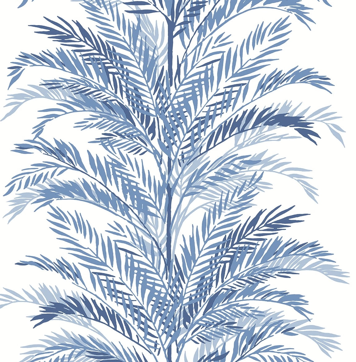 Coastal Blue Keana Palm Peel and Stick Vinyl Wallpaper Roll