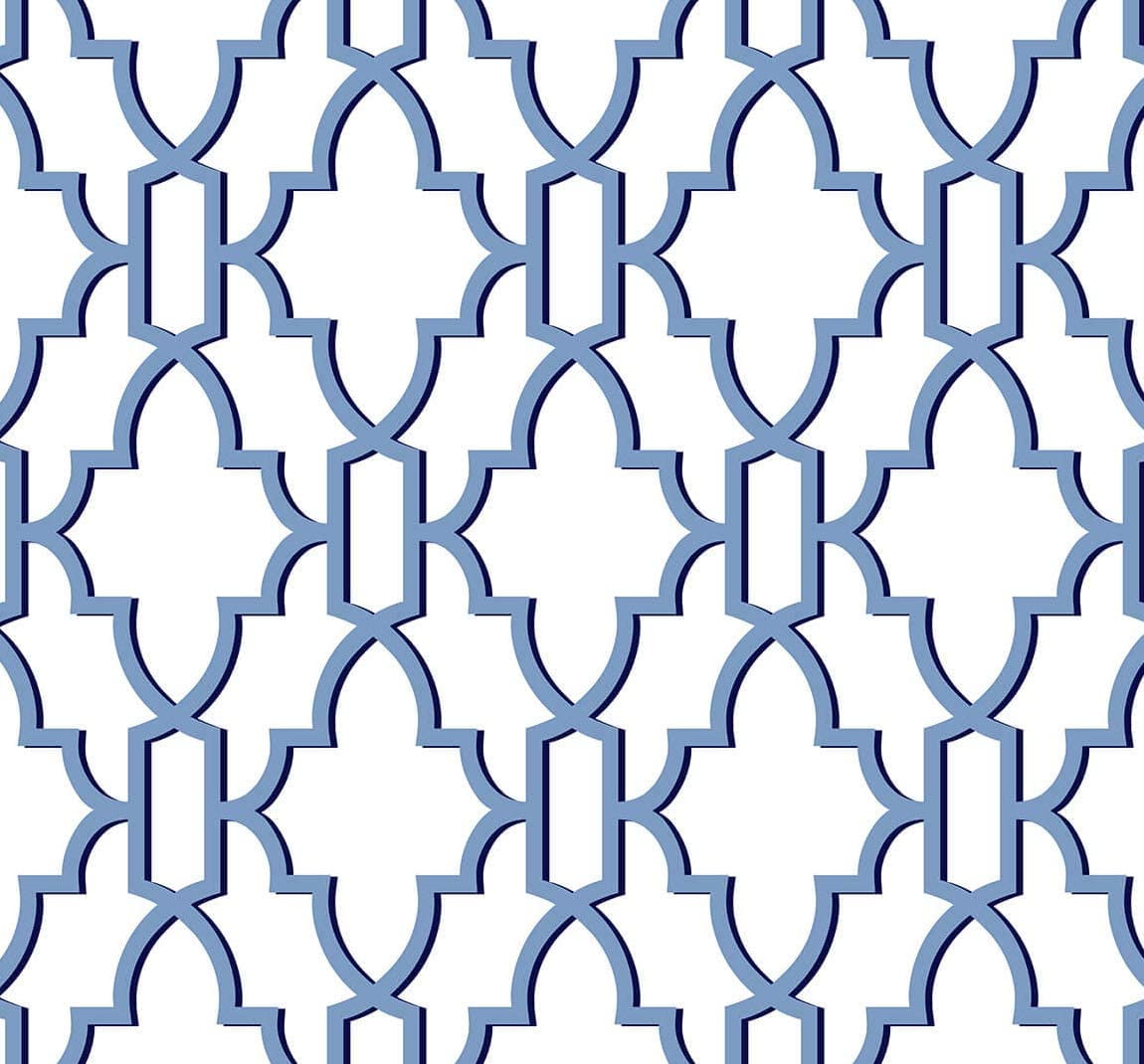 Riviera Blue Coastal Lattice Peel & Stick Wallpaper Roll