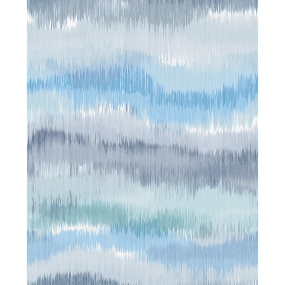 Lillian August Luxe Haven Ikat Waves Peel and Stick Wallpaper 20.5 in W x 18 ft. L - Lakeside