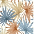 thumbnail image 1 of Lillian August Luxe Haven Tropic Palm Toss Peel and Stick Wallpaper 20.5 in W x 18 ft. L - Charlotte Blue & Soft Melon, 1 of 6