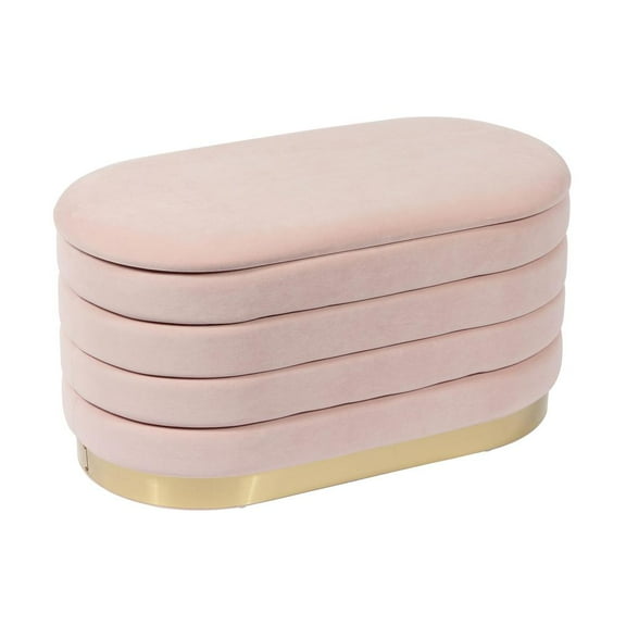 Lillian Blush Upholstered Velvet Storage Bench by TOV Furniture