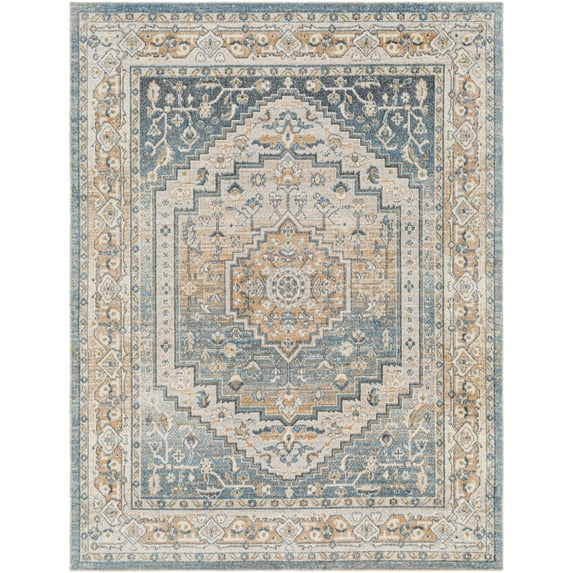 Lillian Charcoal/camel 7' x 9' Machine Washable Area Rug