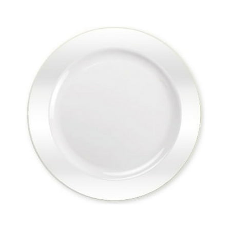 Lillian Dinnerware Magnificense Plastic Plates, 6.25", Pearl, 40 Ct