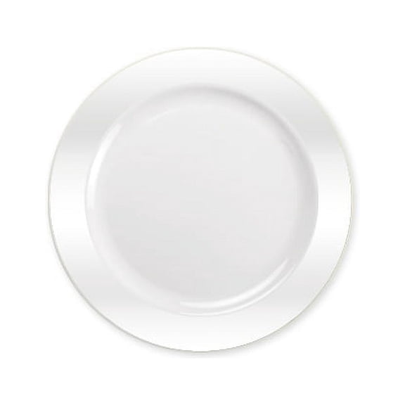 Lillian Dinnerware Magnificense Plastic Plates, 6.25", Pearl, 40 Ct
