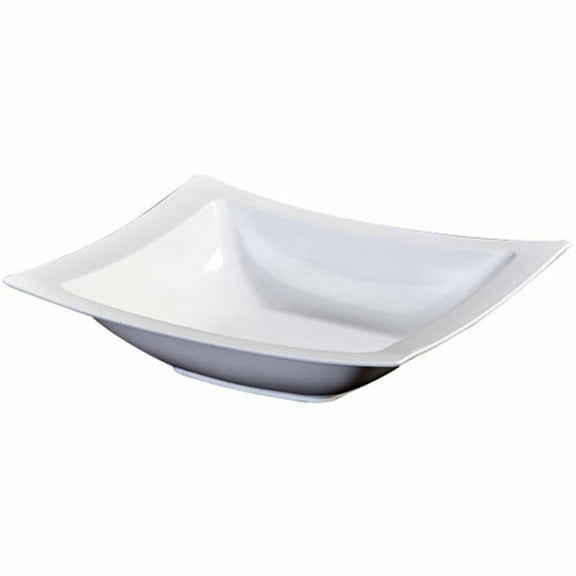 Rectangular Plastic Soup Bowls Pearl 12 oz For Parties, Catering - 10 Count