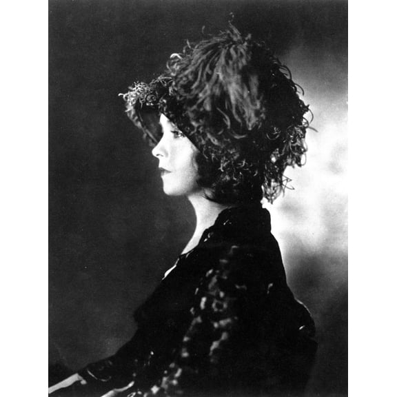 Lillian Gish on a Furry Hat sitting Side View Photo Print (8 x 10)