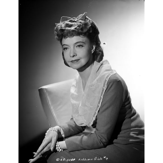 Lillian Gish on a Long Sleeve Dress sitting Photo Print (8 x 10)