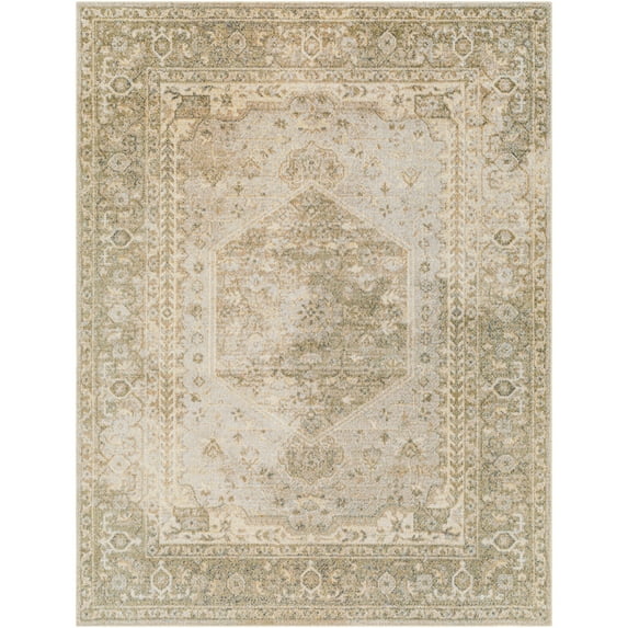 Lillian Light Beige/Light gray 7' x 9' Machine Washable Area Rug