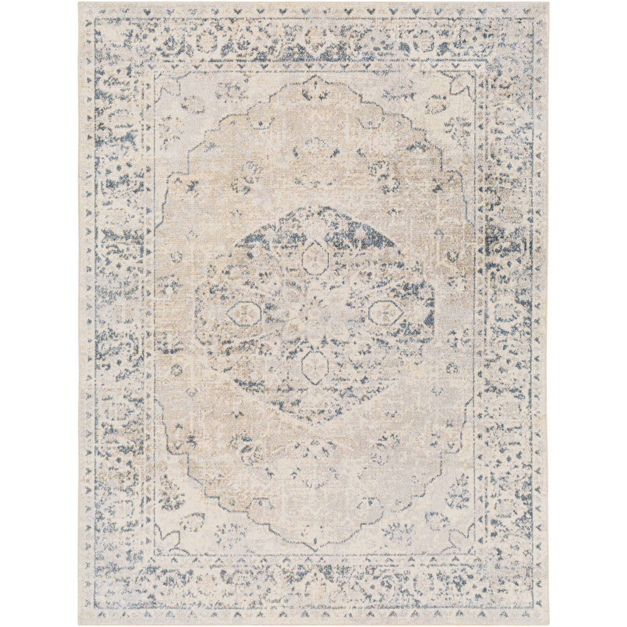 Lillian Light Blue/Light Gray 2' x 3' Machine Washable Area Rug