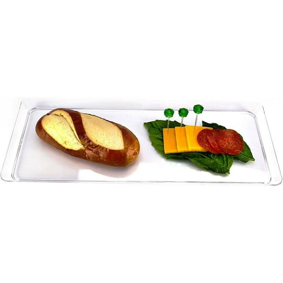 Lillian Mini 5.5" x 13.5" Rectangle Presentation Tray 2 Count - Events Use (10 Pack)