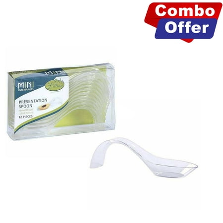 Lillian Mini Plastic Presentation Spoon 12 Count For Dessert :60Packs
