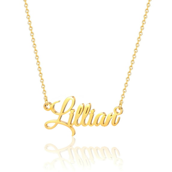Lillian Name Necklace Personalized, Gold Plated Custom Name Necklace Charm Jewelry Gift for Women