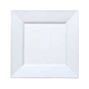 Lillian Plastic Dinnerware Plastic Plates, Square, 6.5", Pearl, 10 Ct