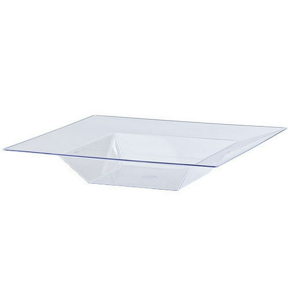 Lillian Plastic Dinnerware, Square Plastic Bowl, Clear, 12 Oz, 10 Ct