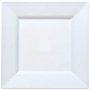 Lillian Plastic Dinnerware Square Plastic Plate, 10 3/4", Pearl, 10 Ct