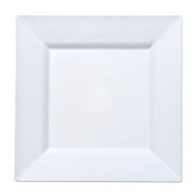 Lillian Plastic Dinnerware, Square Plastic Plate, Pearl, 9.5", 10 Ct