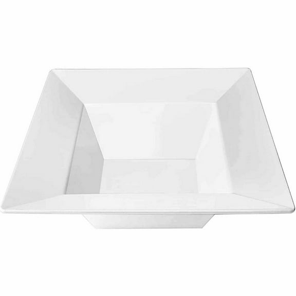 Hanna K. Signature Square Plastic Dinner Bowls White 5 oz For Parties - 10 Ct