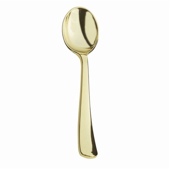 Lillian Polished Gold Spoons – Premium BPA-Free Plastic Disposable Cutlery: 576 Pcs