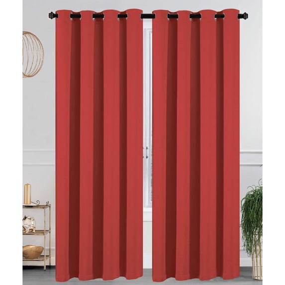 Lillian Room Darkening Grommet Window Panel, Red, 55x84 Inches