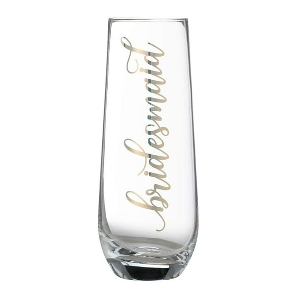 Lillian Rose Gold Bridesmaid Stemless Champagne Glass, 1 Count (Pack of 1), Clear