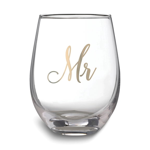 Lillian Rose Gold Mr. Stemless Wine Glass