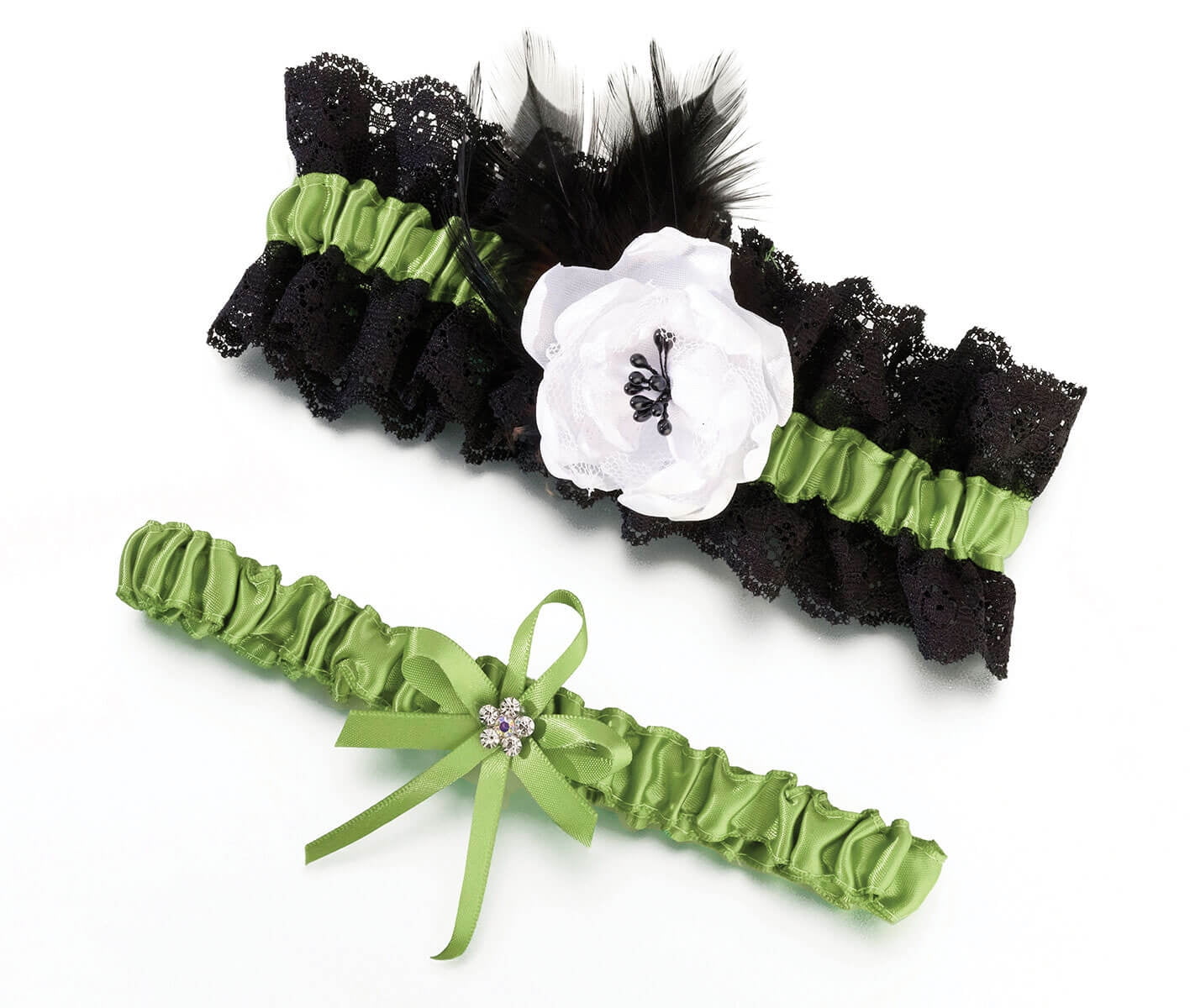 Lillian Rose Green and Black Garter Set - Walmart.com