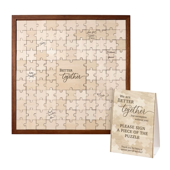 Lillian Rose Wedding Guest Book Puzzle Alternative Wooden Signable Frame 11.5 Inch