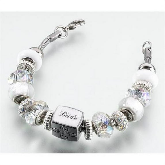 Lillian Rose Silver Bride Charm Bracelet, white
