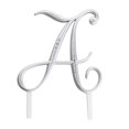 thumbnail image 1 of Lillian Rose Silver Rhinestone Monogram Letter A Cake Topper, 1 of 2