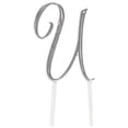 thumbnail image 1 of Lillian Rose Silver Rhinestone Monogram Small Letter U Cake Topper, 1 of 2