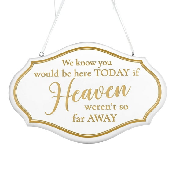 Lillian Rose White Metallic Gold Memorial Wedding Chair Sign, 10"x7.5"