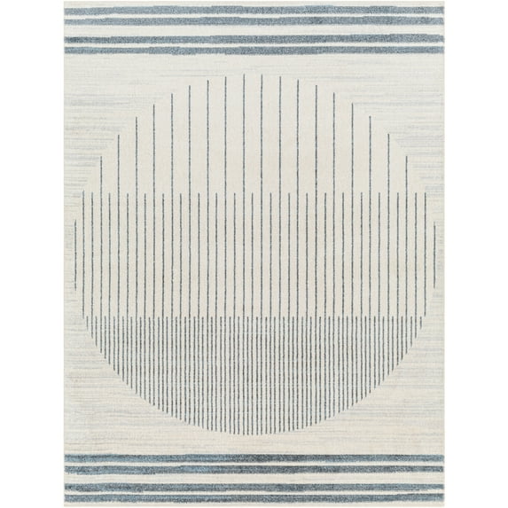 Livabliss Lillian SkyBlue/Grey 7' x 9' Machine Washable Area Rug