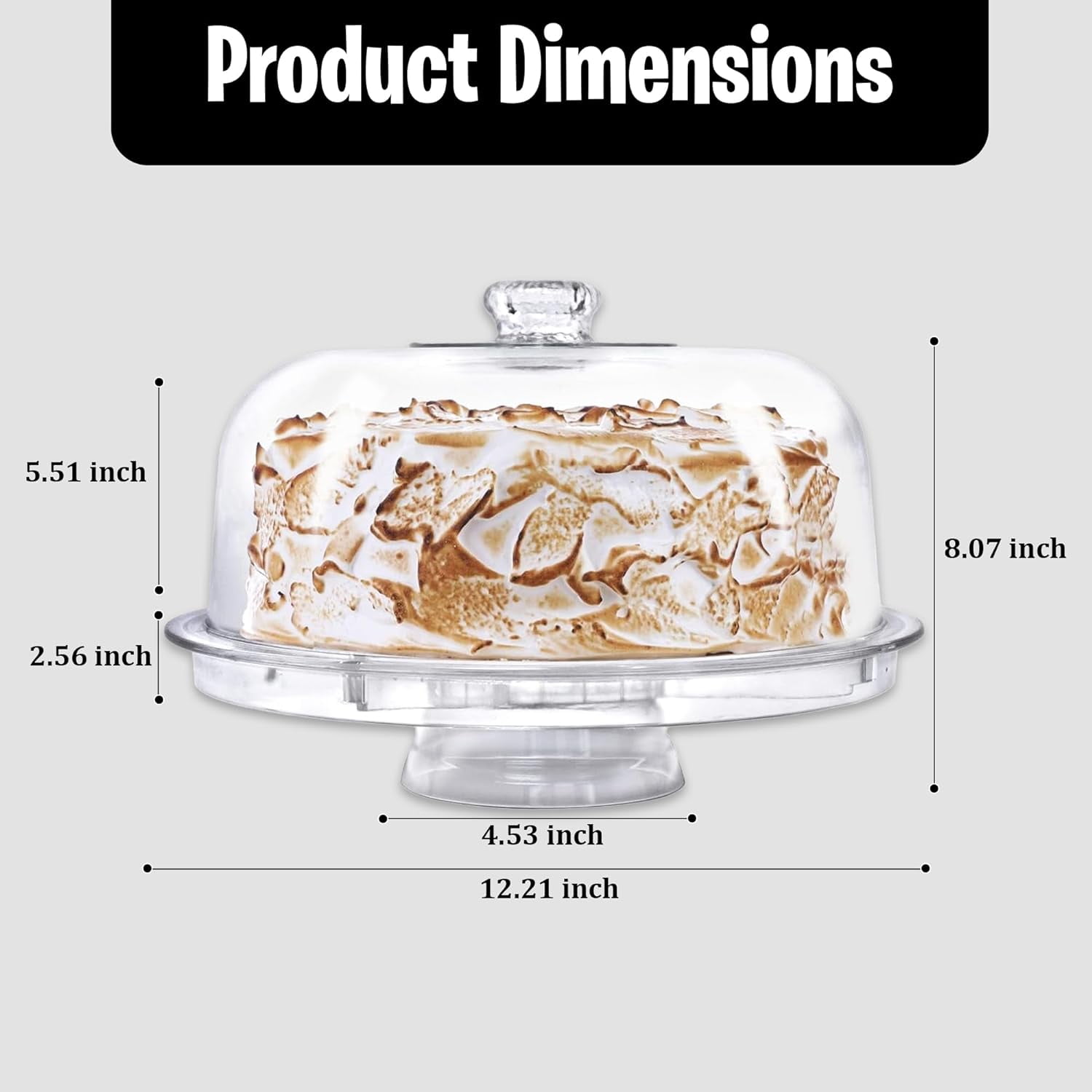Lillian Tablesettings Cake Stand with Dome Cover, 6-in-1 Multi-Purpose ...