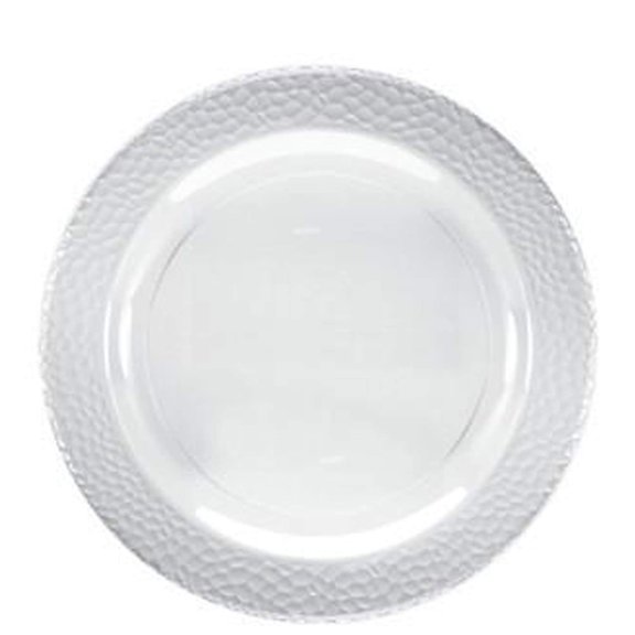 Lillian Tablesettings Pebbled 9" Clear Dinner Plastic Plate: Qty 10