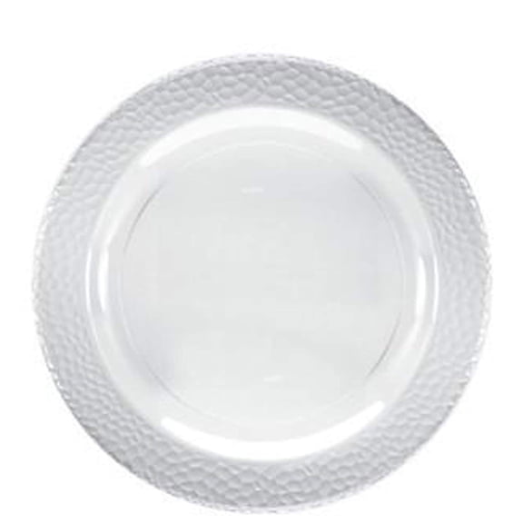 Lillian Tablesettings Pebbled 9" Clear Dinner Plastic Plate: Qty 20