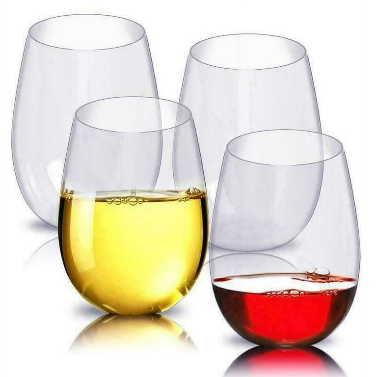STEMLESS WINE GLASSES by Dash Of That Glasses Set 4-16.75 oz BRAND