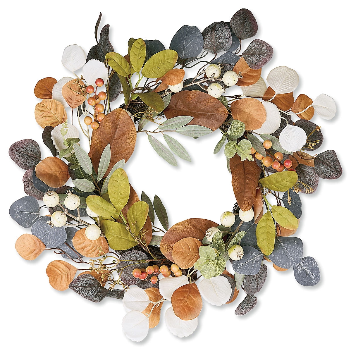 Lillian Vernon Autumn Leaves & Berries Wreath - Large 18", Seasonal ...