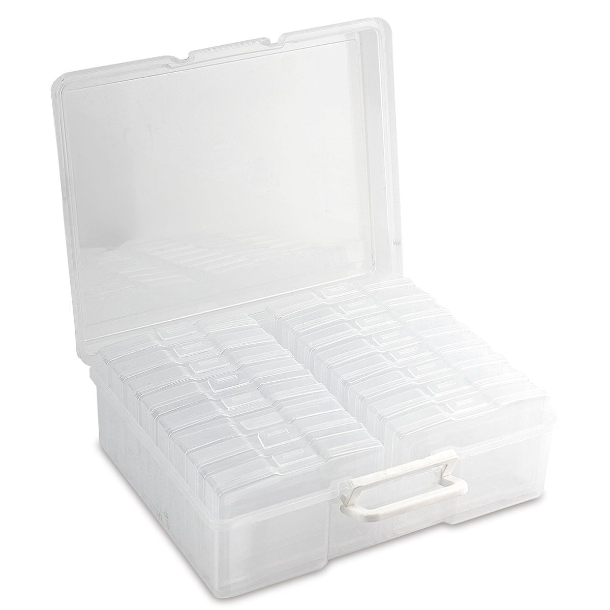 Lillian Vernon Clear Photo Saver Case, Craft Storage Box for Stickers and Paper, Organizer, 16 Slots, Holds up to 1,600 photos